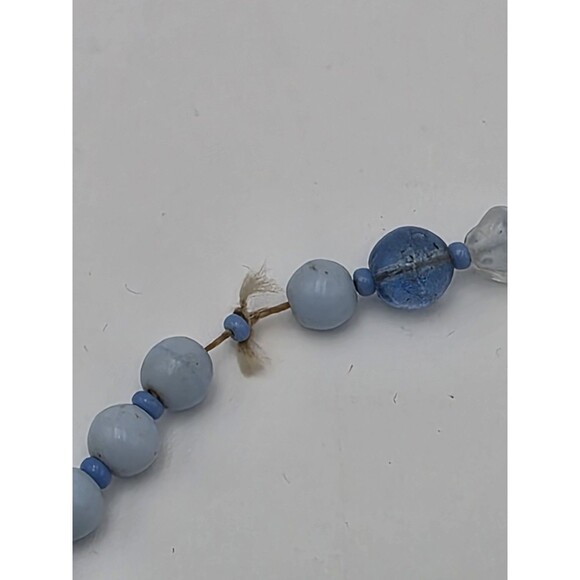 Vintage Blue Various Size Beads Long Necklace 44" - Picture 5 of 6